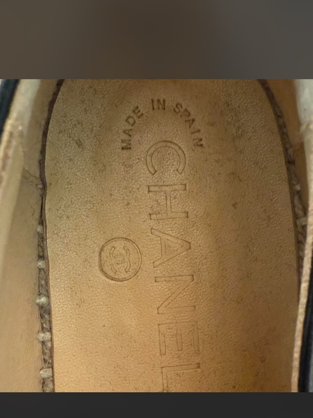 CHANEL Black Leather Espadrille Slip-Ons with CC Logo - Picture 5 of 7